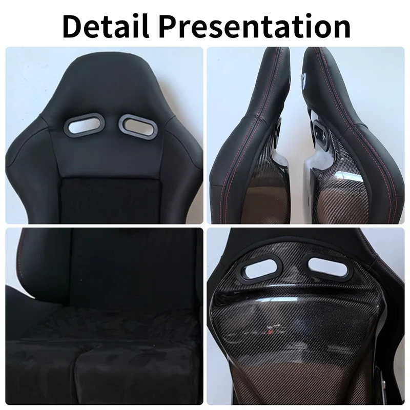 High Quality Carbon Fiber Adjustable Racing Bucket Seat Cloth Leather PVC for Game Simulator & Office Seats