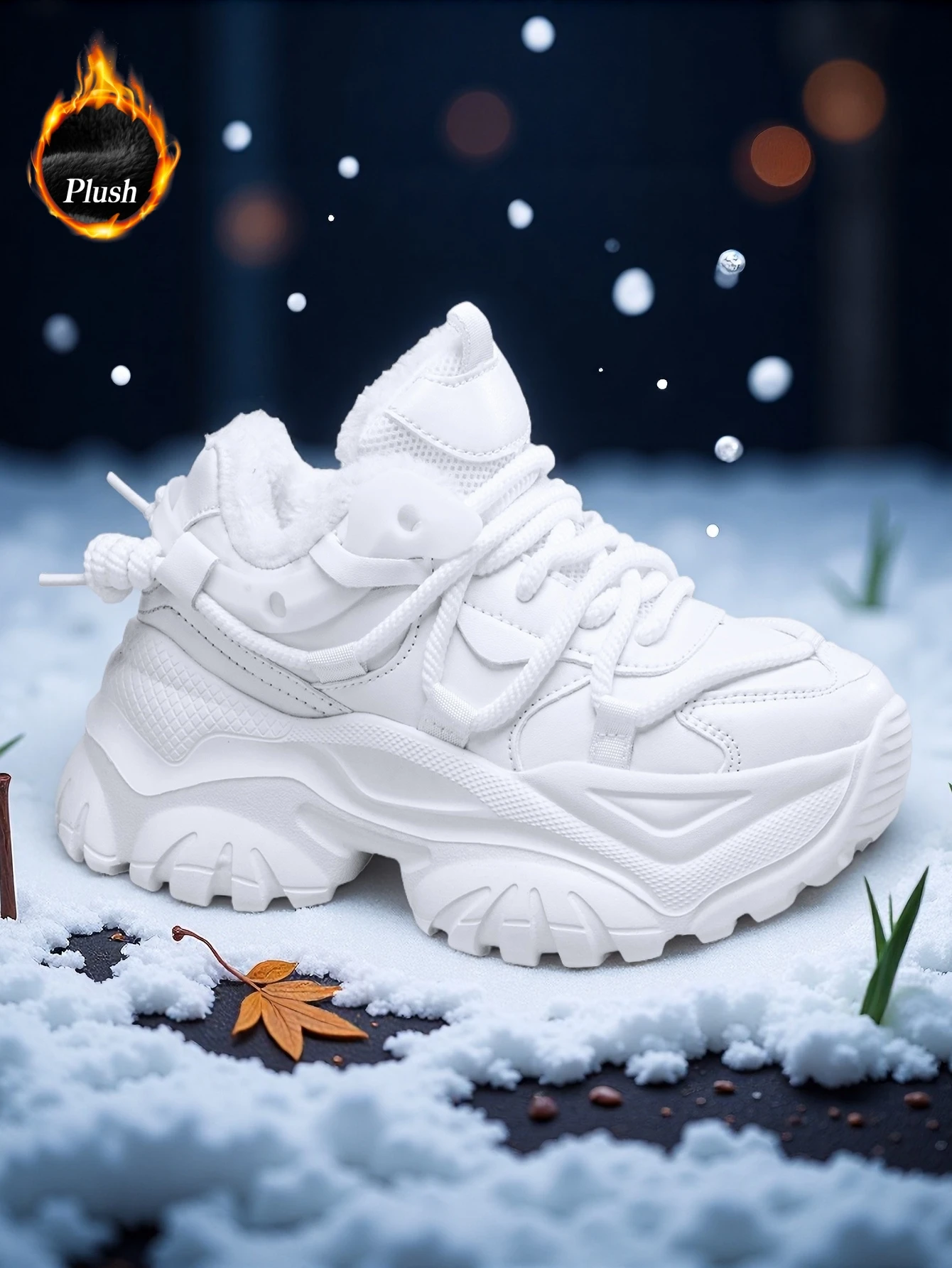 Damen Y2K Sweet-Cool Style Vulkanisierte Schuhe, Leichte Eva-Sneaker mit Dicker Sohle und 7cm Absatzverhöhung, Weiße Freizeitschuhe, Outdoor Ganzjahres Warme Baumwollschuhe – Detail 7