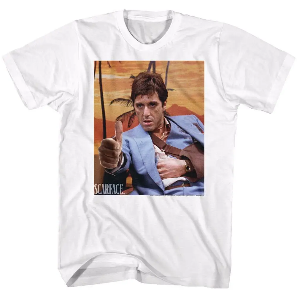 

MEN'S OFFICIAL Scarface Movie AL PACINO T-SHIRT AMMO in White Cotton in SM - 5XL