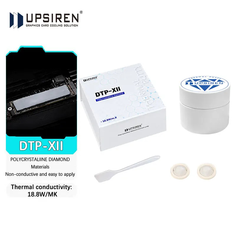 UPSIREN DTP-XII 18.8W Polycrystalline Diamond Thermal Putty VGA GPU IC Processor Rapid Cooling Thermal Putty Replace Thermal Pad