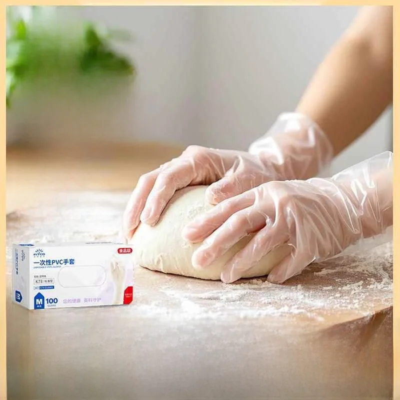 Guantes Desechables de PVC Inco, Grado Alimenticio, Transparentes, para Comer, Masajes, Cocina, Tareas Domésticas, Cuidado de...