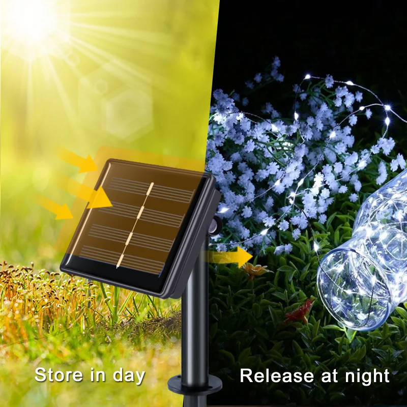 40m/10m/5m Solar Led Light Zewnętrzne łańcuchy świetlne Fairy Lights Dekoracje świąteczne do domu Street Garland Holiday Party Lights