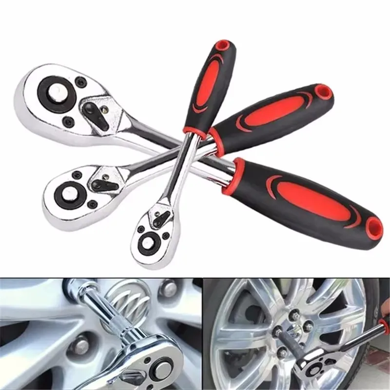 

1/4" 3/8" inch Ratchet Wrench 24 Teeth Extending Telescopic Ratchet Socket Wrench Tool Plate Ratchet Handle Wrench Hand Tool