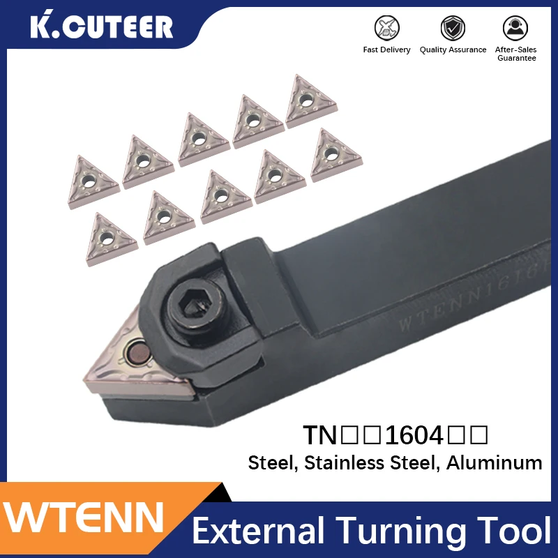 WTENN WTENN1616H16 WTENN2525M16 WTENN3232P16 herramienta de torneado externo CNC 10 piezas de soporte de herramienta CNC de hoja de carburo TNMG