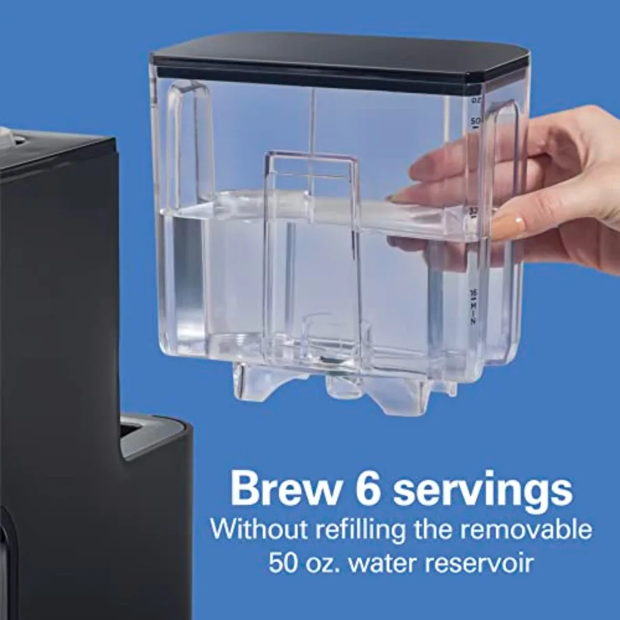 Gen 4 FlexBrew Cafetera helada caliente SingleServe con depósito extraíble Compatible con paquetes de cápsulas y patos 50 oz 4 Br rápido