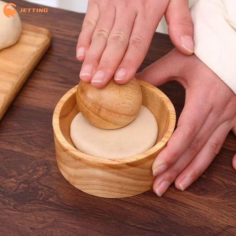 (New) 1PCS Wooden Dumpling Skin Maker DIY Round Shape Reusable Dough Pressing Mold Kitchen Pastry Making Tool