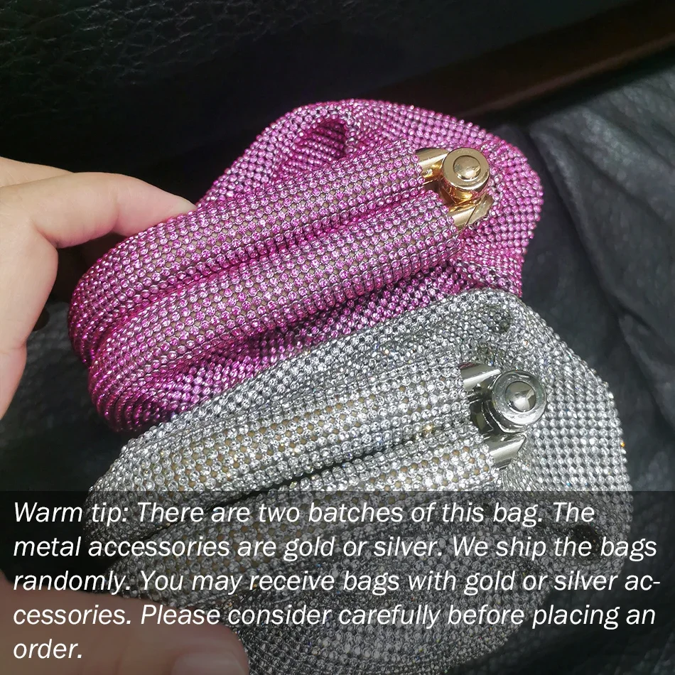 Bolsos de mano de noche con diamantes de imitación brillantes para mujer, carteras con Clip de cristal, pliegues, diseñador de lujo, fiesta de boda,
