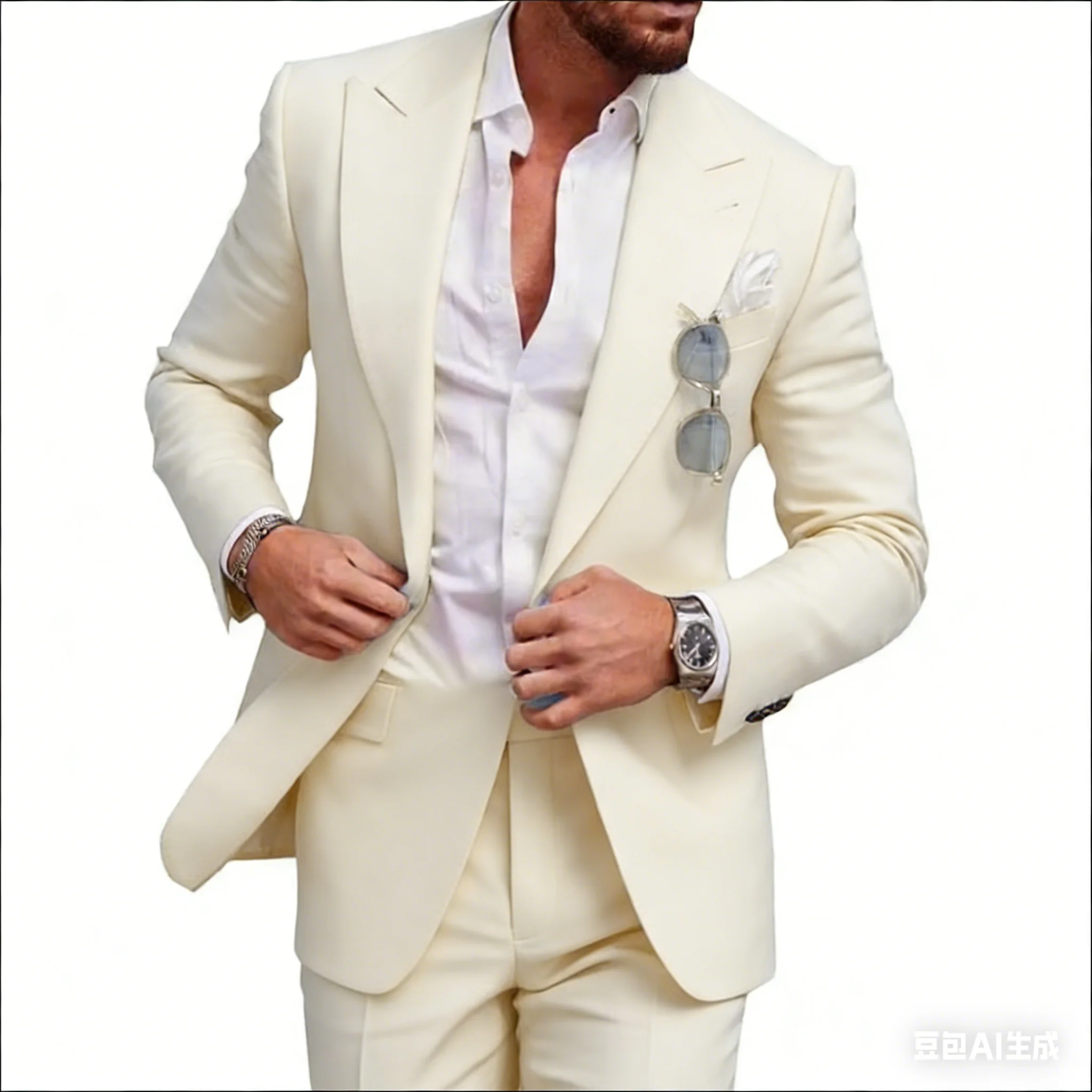 

Mens Linen Suit for Beach Wedding Slim Fit 2 Piece Wedding Tuxedo for Men Casual Linen Suit Prom Party Suit
