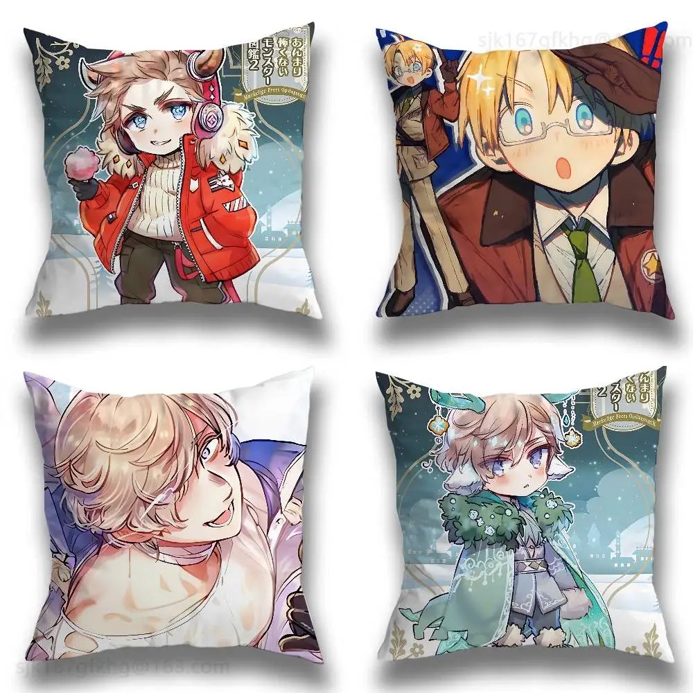 

Anime H-Hetalia World Stars Pillow Case Square Double-Sided Printing Short Plush Sofa Cushion Cover Bedroom Bedside Pillow