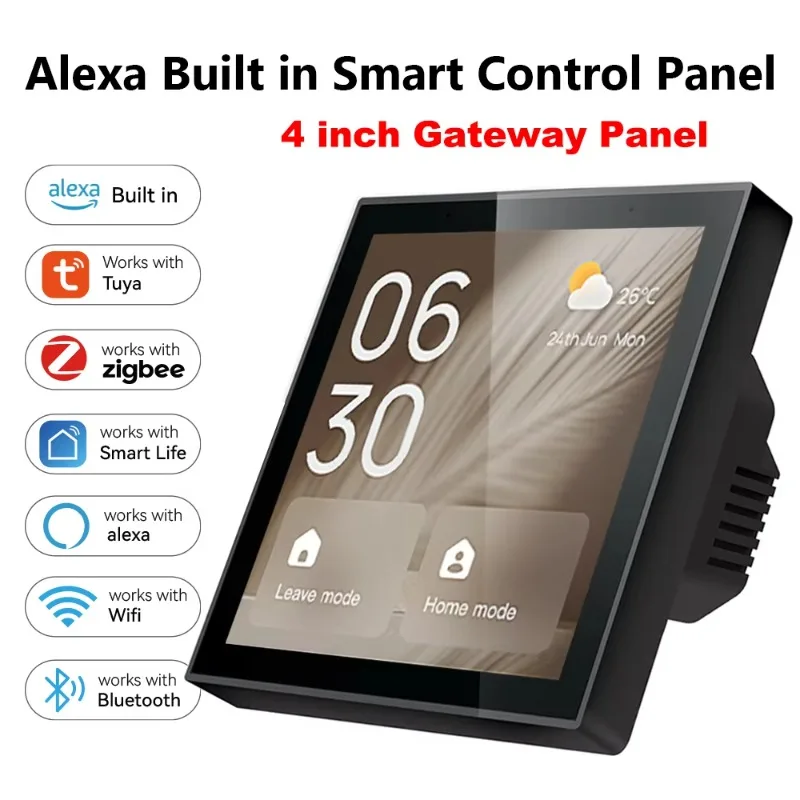 Tuya 4 Inch Touch Screen Panel With Built In Alexa TPP01 Zigbee WIFI SIGMESH Gateway Smart Home Kits & Systems