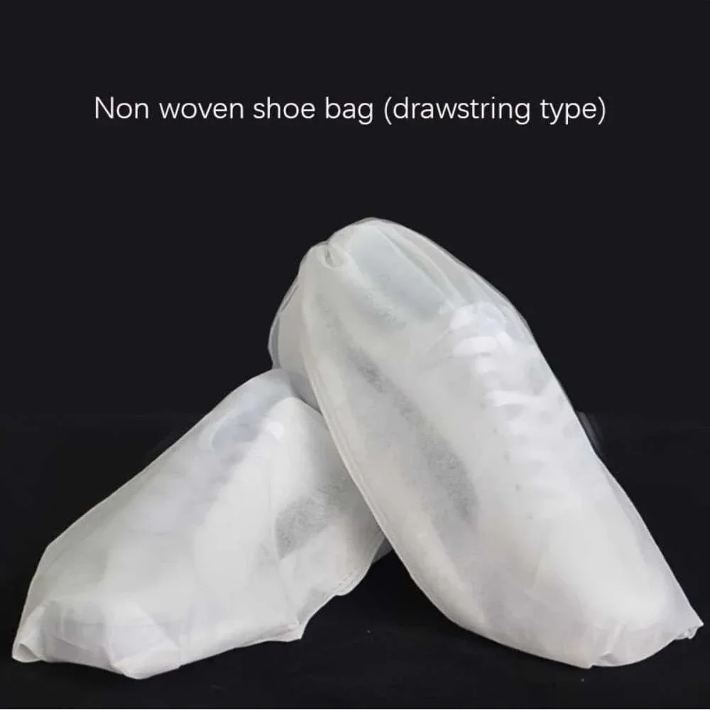 10PCS Portable Shoe Dust Covers Non-Woven Fabric Drawstring Travel Storage Bag Clear Dustproof Pouch For Drying Shoes Protector