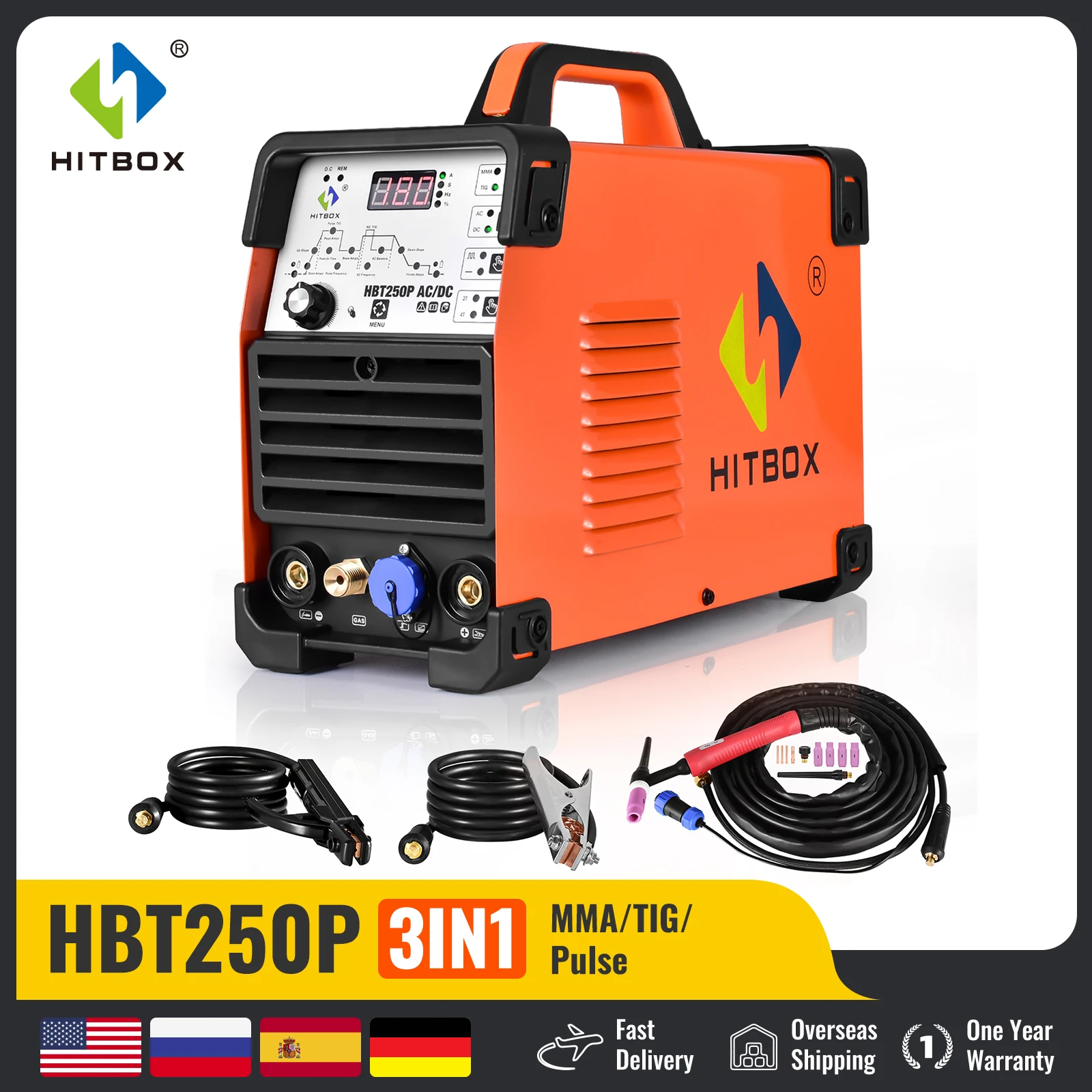 

HITBOX HBT250P AC/DC Welder TIG Aluminum Tig Welding Machine ARC Stick Welder Tools IGBT Inverter soldador With Pulse