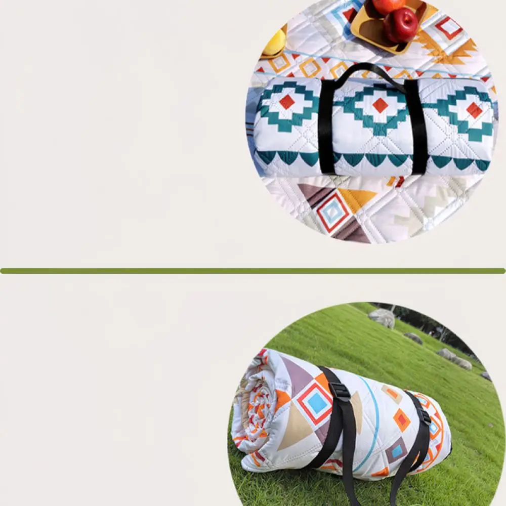 Large Portable Picnic Rug 3x4m Ethnic Style Camping Mat Aluminum Foil Backing Sandproof Outdoor Blanket For Travel Festival