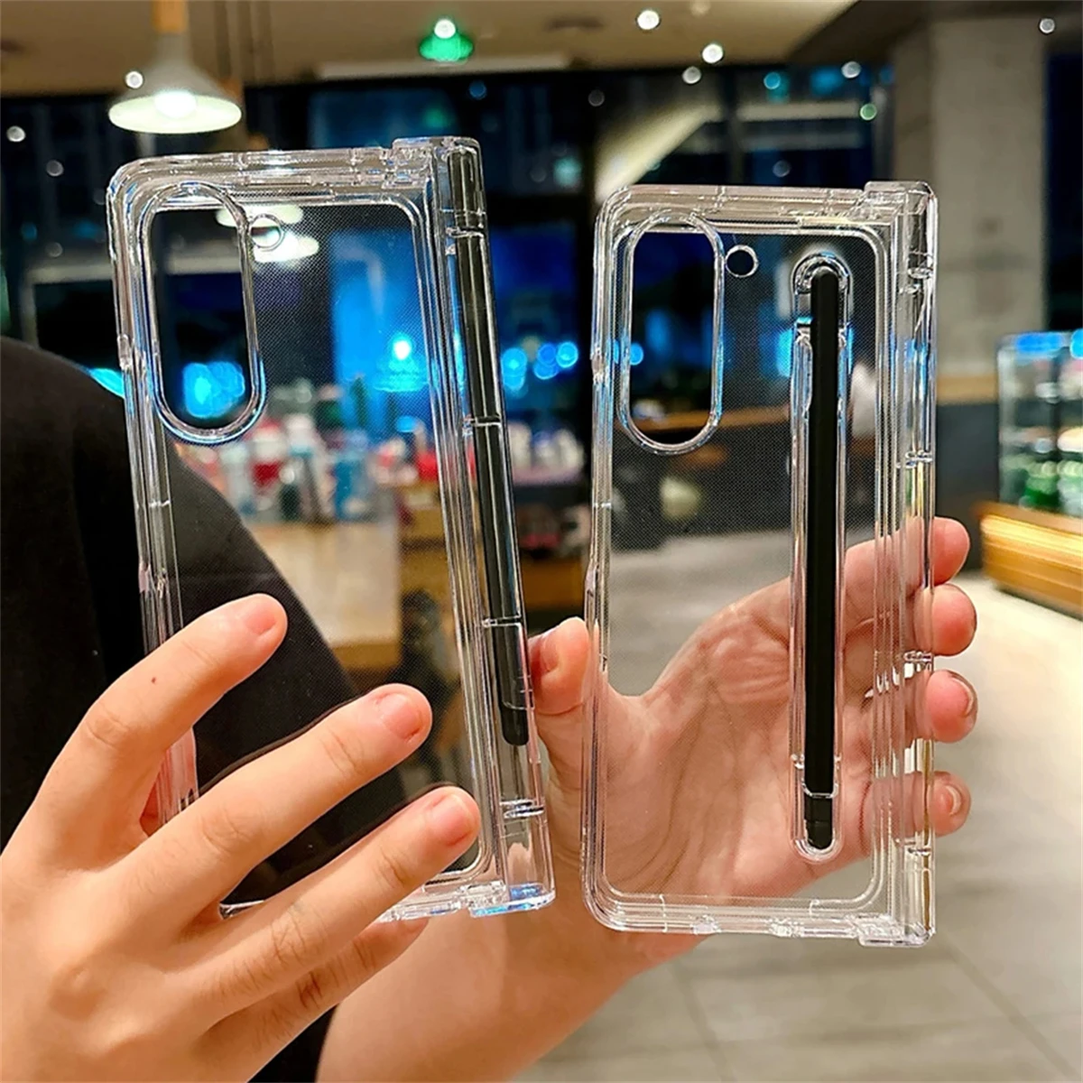 Transparent Shockproof Armour Phone Case for Samsung Galaxy Z Fold 6 5 4 3 5G Hinged Protective Hard Acrylic Cover with S Pen - Image 2