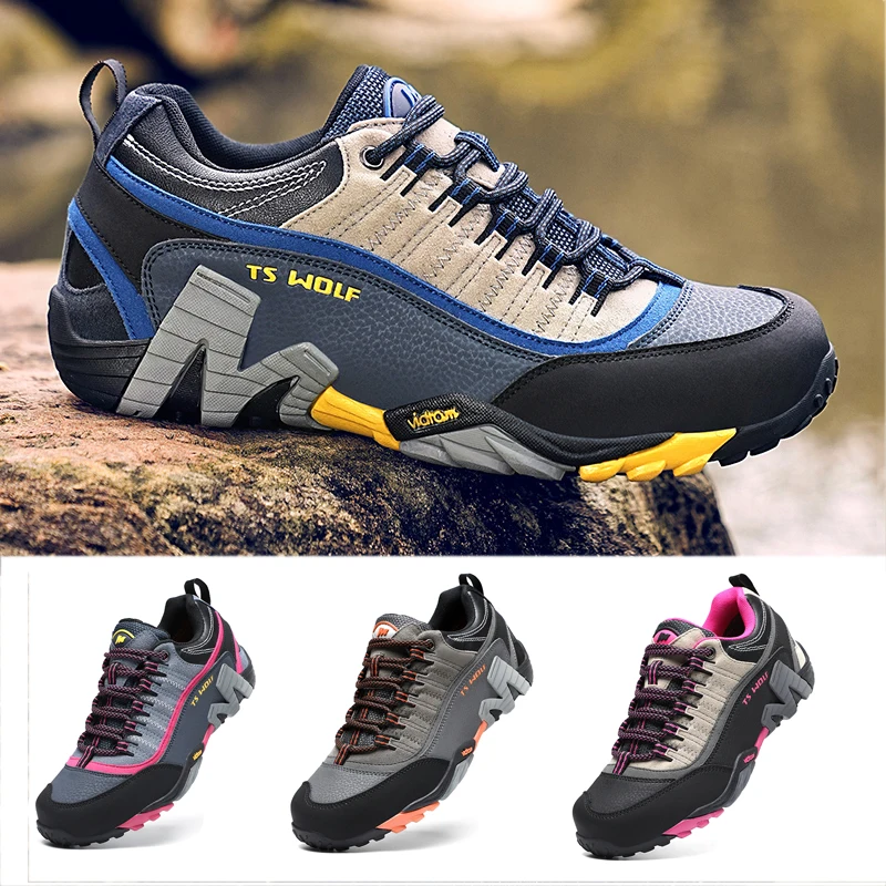 

Высококачественная походная обувь, уличная треккинговая обувь для пар, водонепроницаемая обувь для скалолазания, мужские противоскользящие ботинки для лесной горной охоты