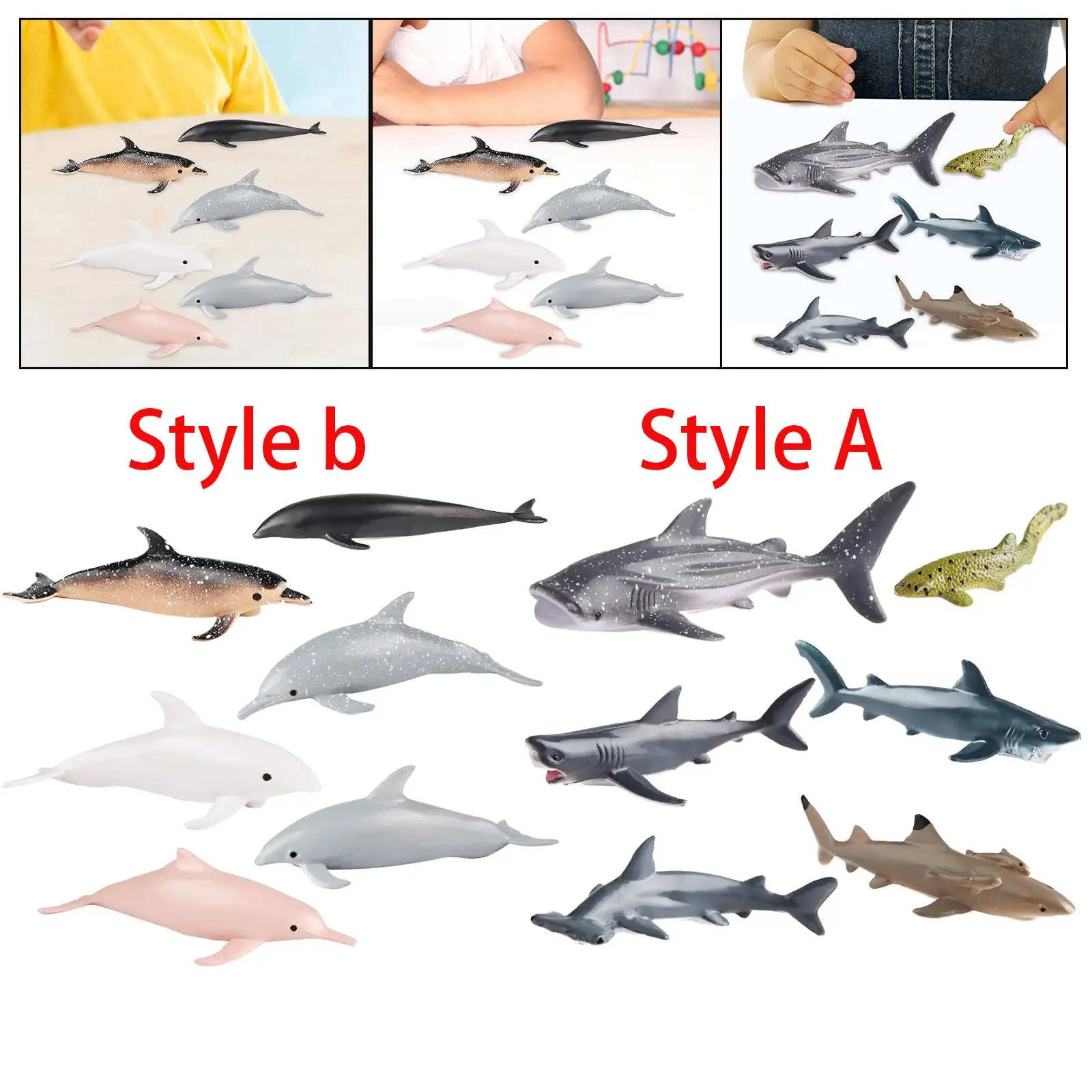 Simulation Shark Toy Animal Model Realistic Portable Figurine Ornament for