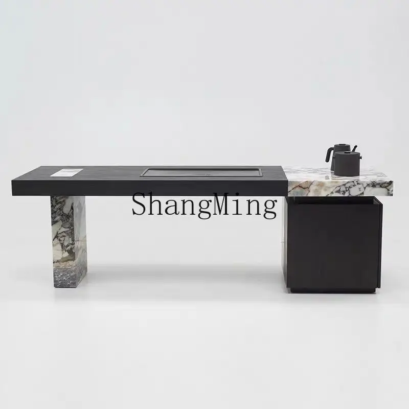 CL Chinese Light Luxury Rock Panel Tea Table Modern Simple Tea Table Household Tea Table