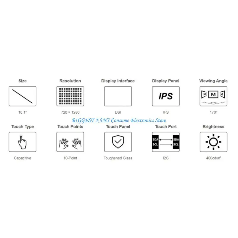 10.1inch Touchable Screen LCD Display 720x1280 Programmable Microcontroller