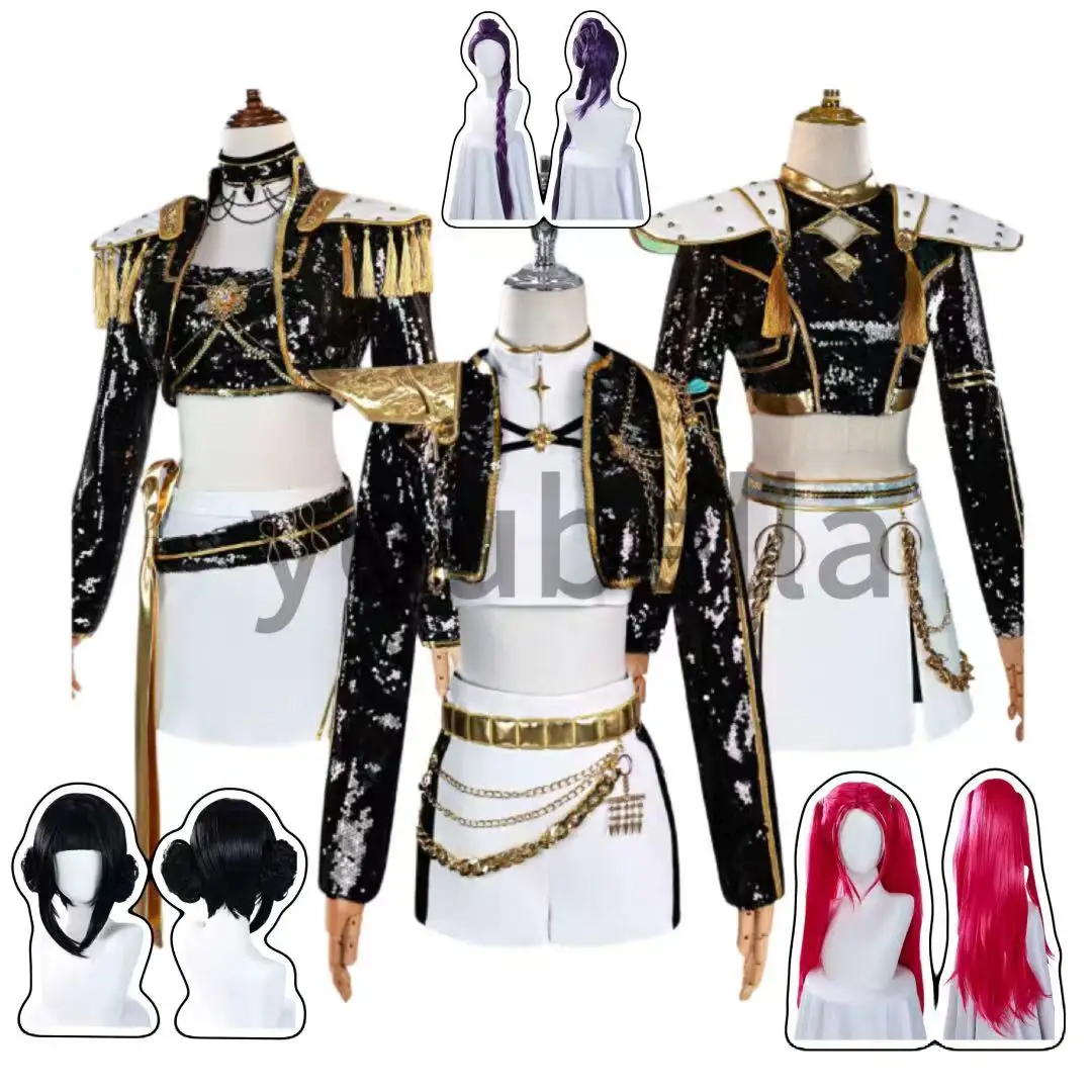

Cosplay Costumes for Mira, Zoe, and Rumi From Kpop Demon Hunters Includes Glitter Stage Uniforms for Halloween and Roleplay