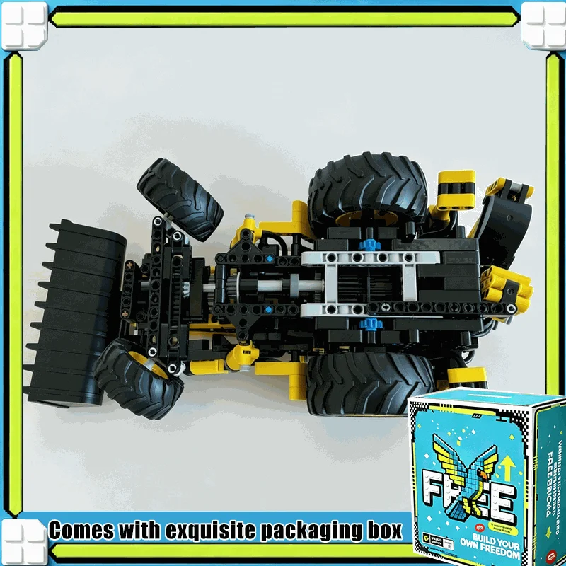 944PCS MOC Motorized Pneumatic Backhoe Loader Engineering Vehicle Model Custom Puzzle Building Blocks Technical DIY Toy Gift