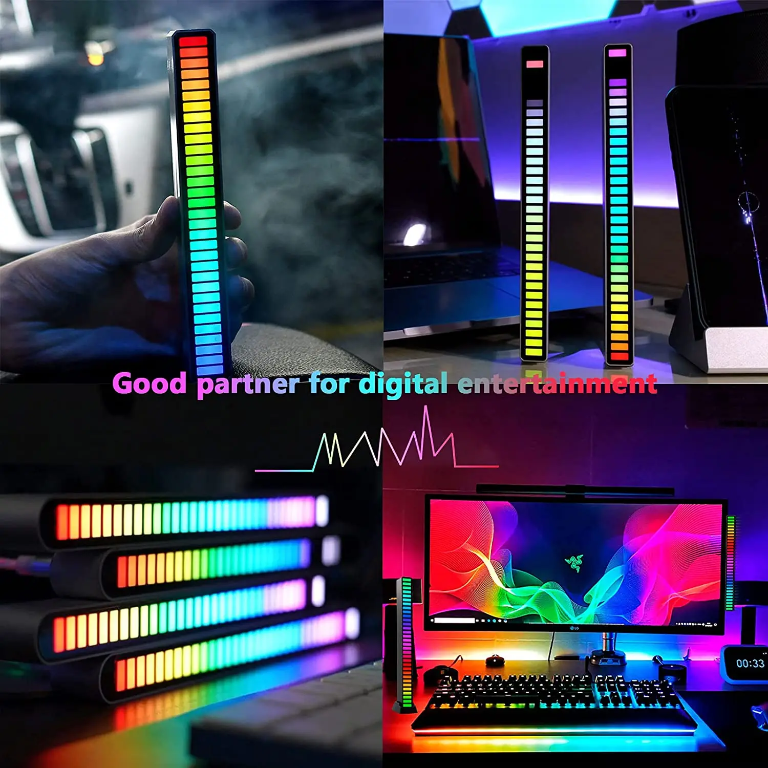 LED Rhythm Night Light RGB Music sync Bluetooth APP Control Pickup Light Computer TV Party Music Atmosphere Light