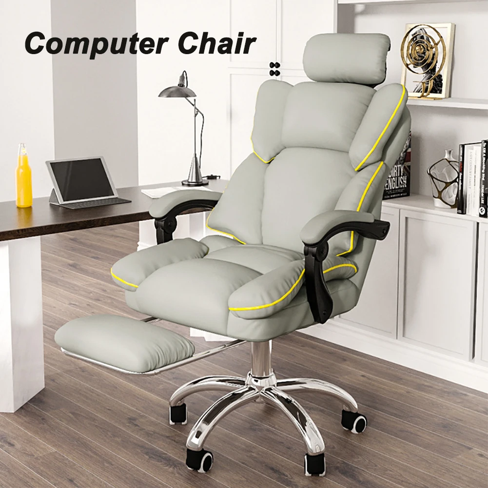 PU Leder Gaming Schreibtischs tuhl mit Kopfstütze Lordos stütze höhen verstellbare ergonomische Design Büro Computer Stuhl mit Fuß stütze