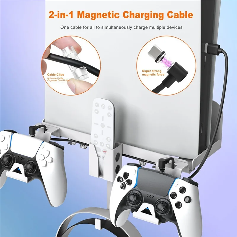

Game Console Wall Mount Bracket For PS5 Game Host Rack Space Saving Gamepad Storage Holder Stand For Playstation 5
