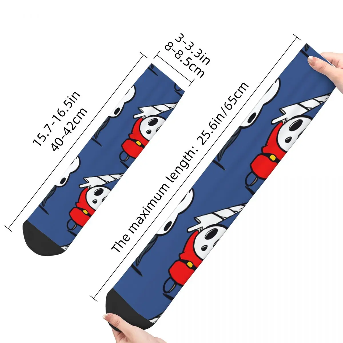 جوارب هيب هوب الكلاسيكية للرجال الخجولة الكلاسيكية المضغوطة للجنسين جوارب هاراجوكو ذات الفارس المجوف مطبوع عليها جوارب مضحكة #3