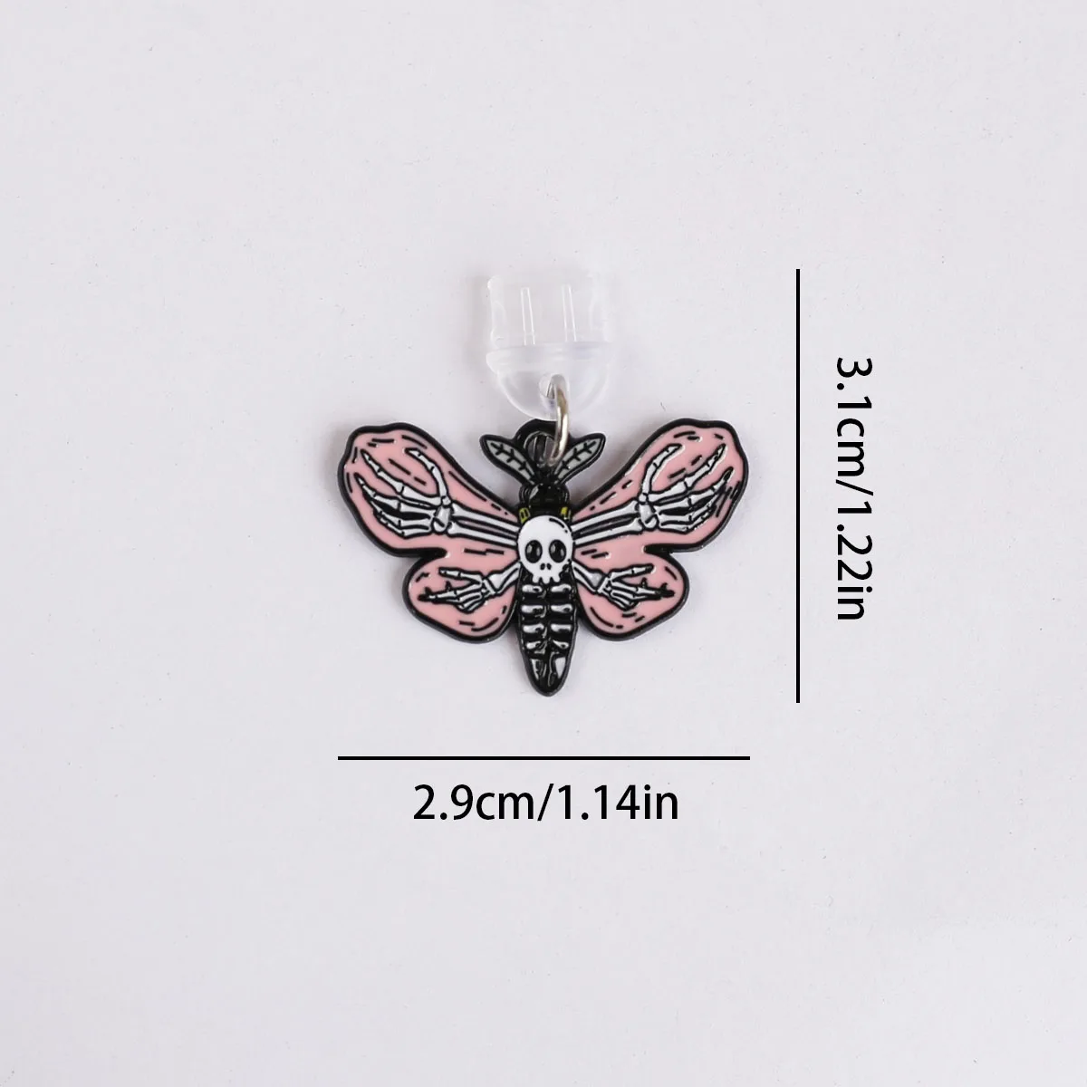 1 Stück Totenkopf-Schmetterlingsflügel-förmiger Staubschutz-Anhänger für iPhone und Type-C Ladeanschluss – Zubehör und Dekoration – Detail 7