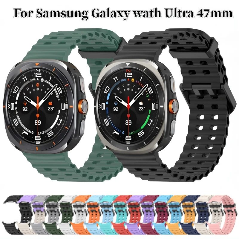 Silicone Strap for Samsung Galaxy Watch Ultra 47mm Band Official Ocean Sports Wristband Bracelet for Galaxy Watch Ultra Correa