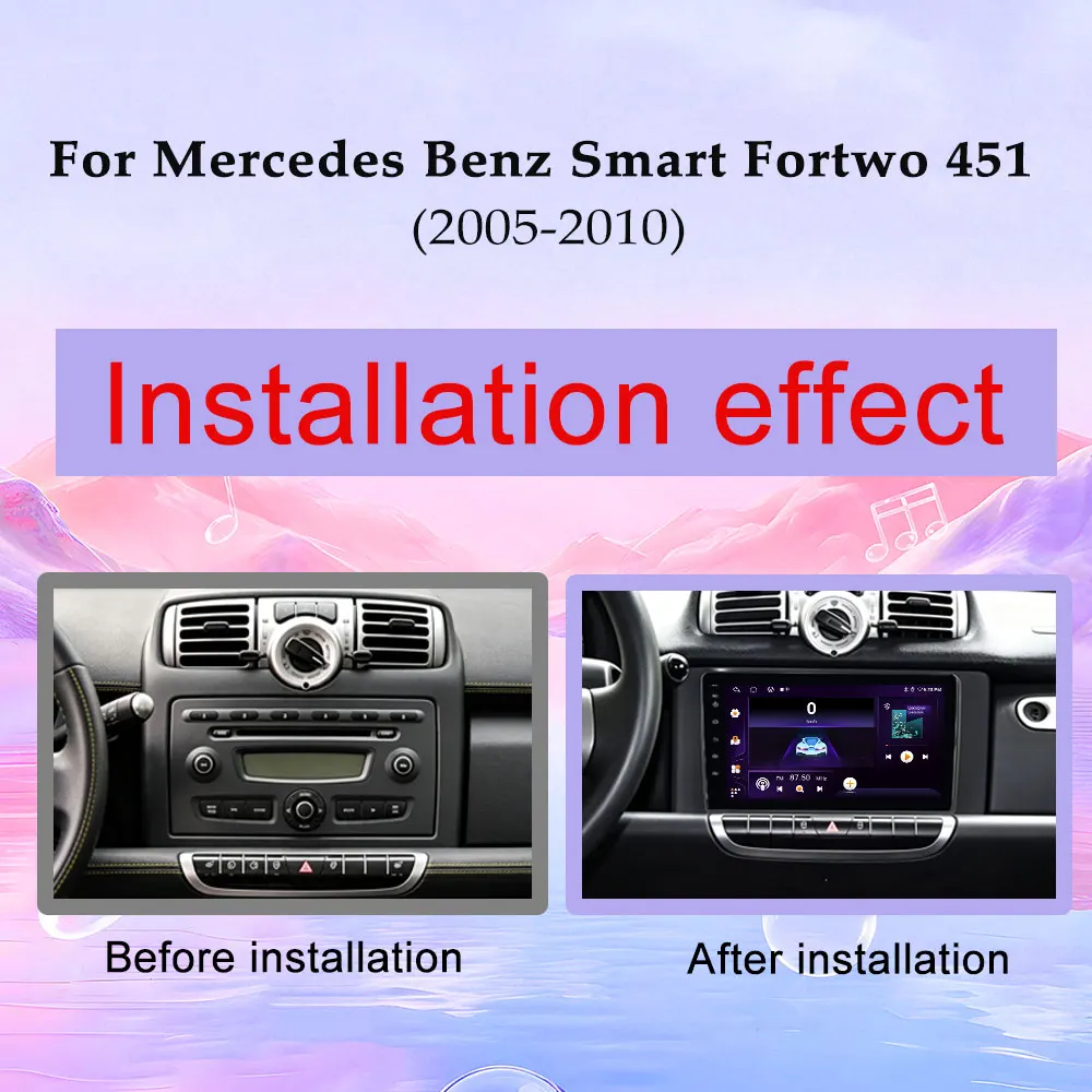 For Mercedes Benz Smart Fortwo 451 2005 - 2010 CarPlay Android GPS Navi Car Radio Multimedia Player Split Screen WIFI DSP Stereo