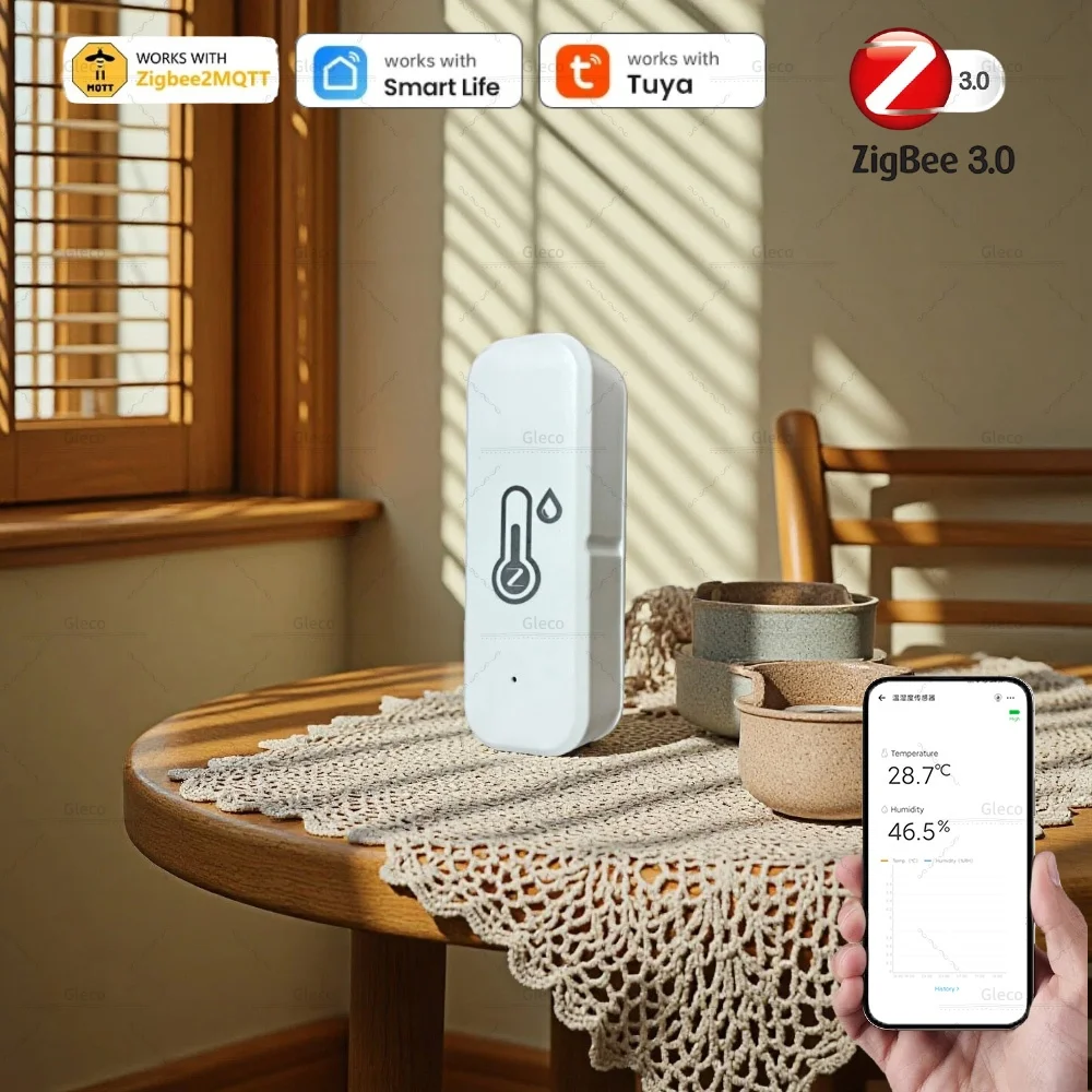 Zigbee – capteur de température et d'humidité, Option, thermomètre et hygromètre intelligent, étanche, pour domotique intelligente Tuya Z2M