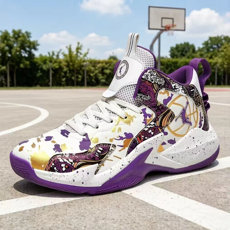 

Высокие баскетбольные кроссовки для мужчин, с толстой подошвой, нескользящие, для тренировок на открытом воздухе, для бега.