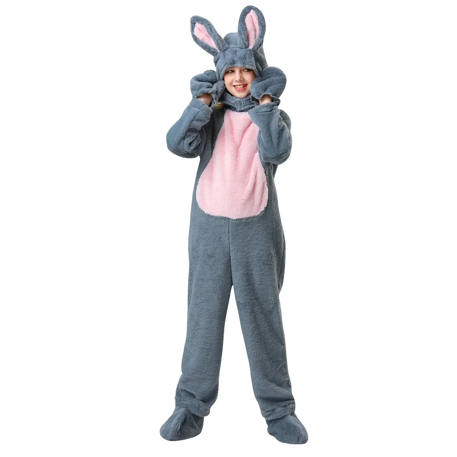 Halloween Cosplay Costume Children's Cute Plush Rabbit Animal Costume Forest Stage Performance Costume Jumpsuit Pajamas