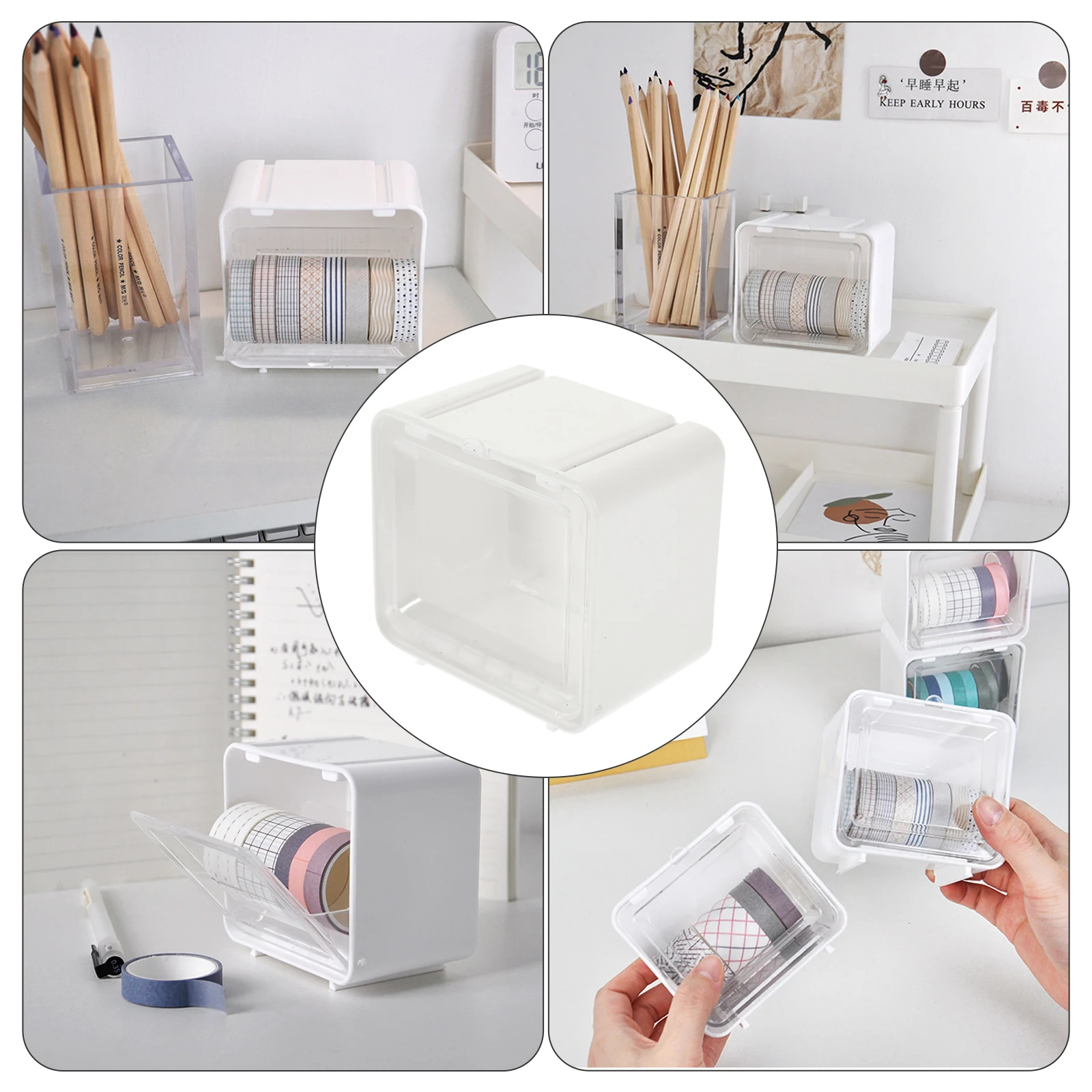 

Mini Sticker Storage Box Pp Compact Organizer For Tape Washi Stationery Desktop Use Lightweight Container For Bedroom