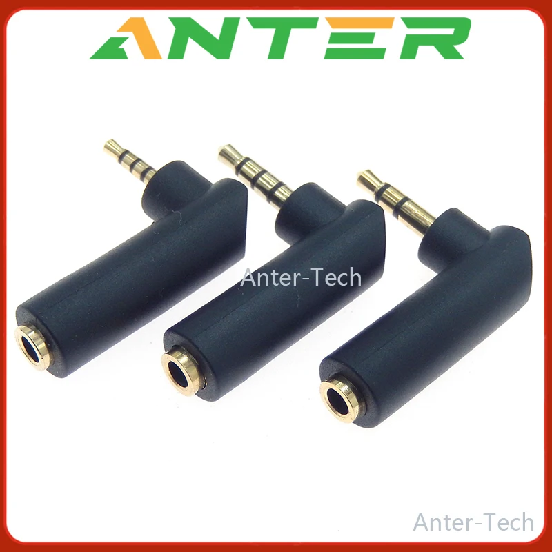 1pc Gold-plated Connector 2.5/3.5 jack Right Angle Female to 3.5mm 2/3Pole Male Audio Stereo Plug L Shape Jack Adapter Connector