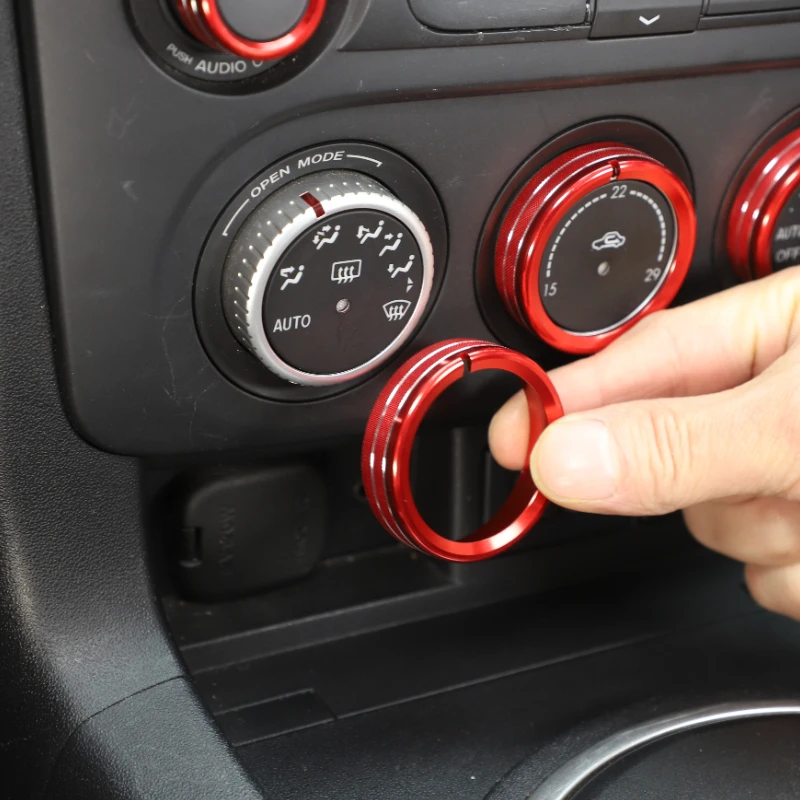 

For Mazda MX-5 NC 2009-2015 Aluminum Alloy Red Car Air Conditioner Volume Adjustment Knob Cover Trim Interior Car Accessories