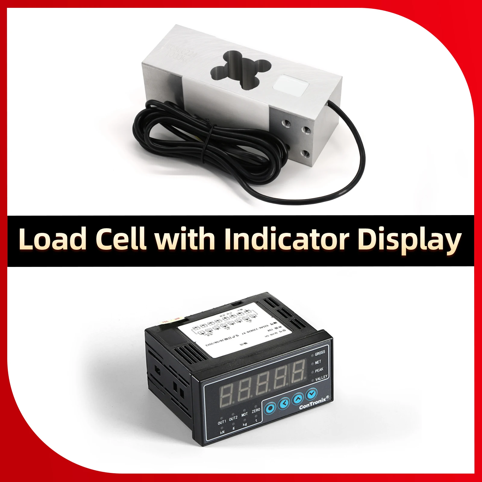 

Load Cell Sensor+Indicator Display,Aluminum Alloy Cantilever Beam Sensor,For Testing Tensile And Compressive Forces 500KG 1T