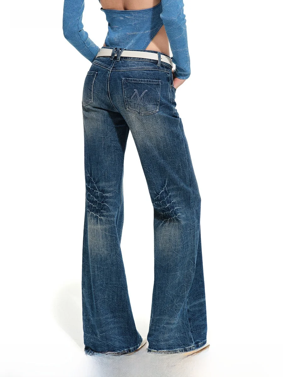 

Classic Waed Slim Fit Micro Flared Jeans NAWS Satorm Denim Scratch Pattern Vintage Sle Ladies Straight Leg Trousers