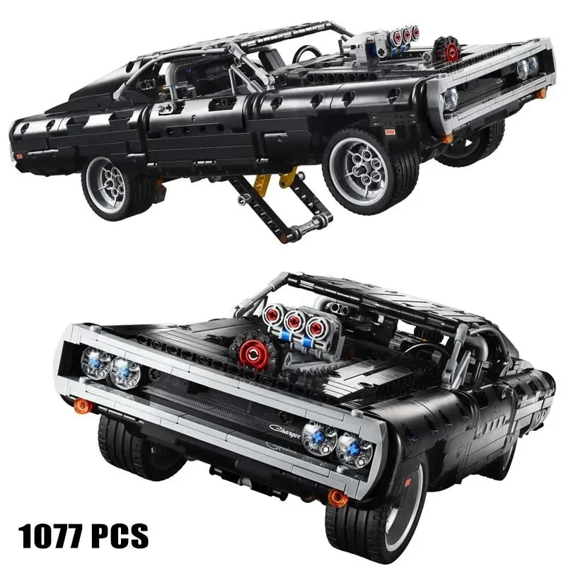 Dom's Dodge Charger Compatible 42111 Building Blocks Bricks Classic Black Sports Car Birthday Christmas Toys Gifts