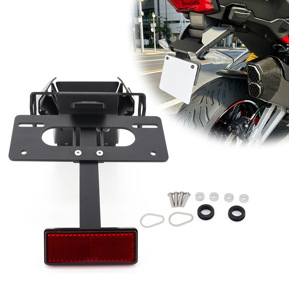 

For Ducati Multistrada V4 / V4S 2021 2022 2023 2024 Motorcycle Rear Tail Tidy Fender Eliminator Kit License Plate Holder Bracket