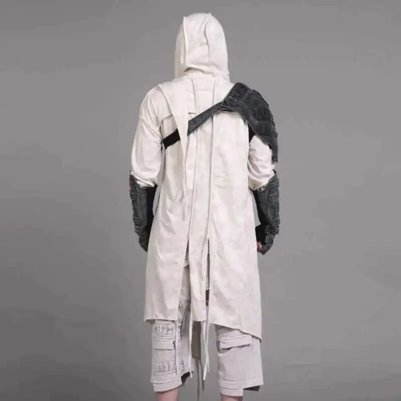 HKSH Waste Land Wax Dyed Cotton Cloak Chic Niche Design Layered Folded Hooded T-shirt Trendy Tide Punk Dark Men's Trench HK1497