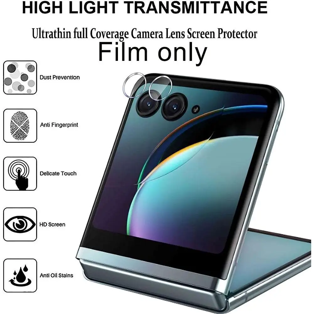 Lens Protector Film For Motorola Razr 40 Ultra Clear Ultra Slim Camera Cover Tempered Glass Camera Protective Film Anti-fall