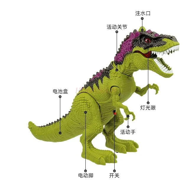 Electric remote control dinosaur children's toy simulation can run can be called light Tyrannosaurus Rex with spray animal model