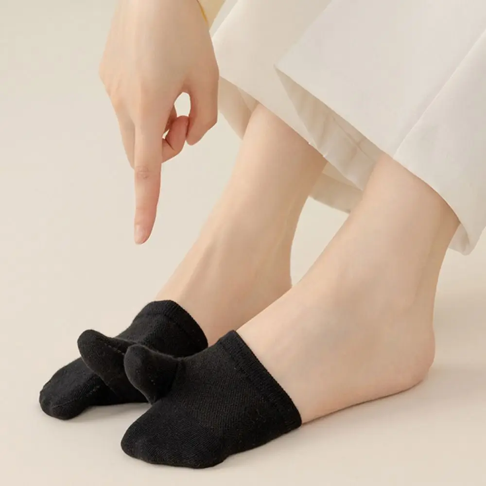 

5Pairs Fashion Flower Forefoot Socks Soft Anti-slip Two Toe Socks Invisible Cotton Hosiery Half Feet Socks Summer
