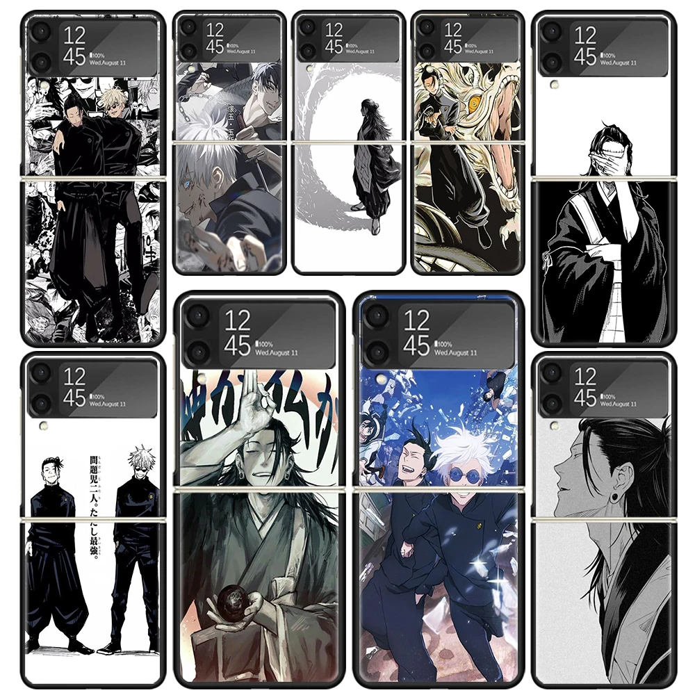 Jujusu Kaisen Geto Suguru Clear Phone Case For Samsung Z Flip 5 4 3 Galaxy ZFlip 6 5G Shockproof Hard Print Cover TPU PC Coque