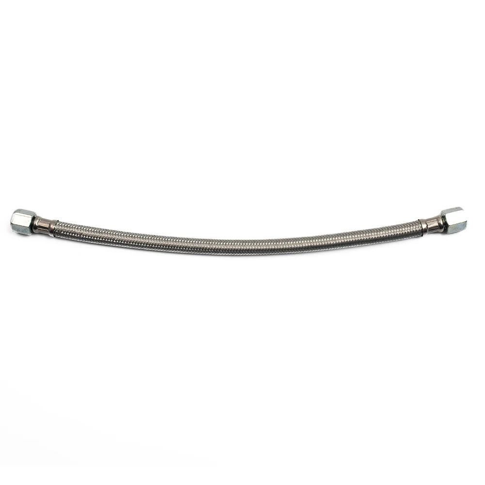 Stainless Steel Air Compressor Flexible Hose Kit 350mm with Brass Check Valve F14 Thread for Oil Compressor Replacement