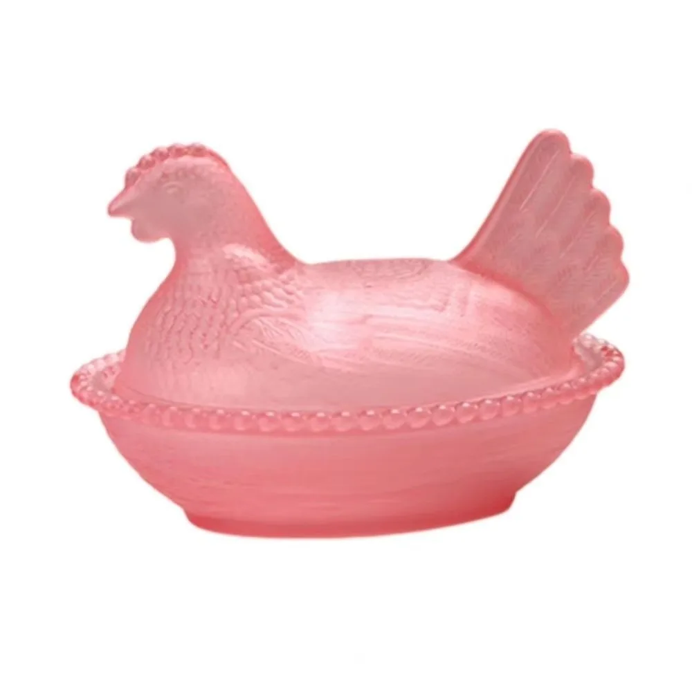 New Acrylic Chicken Shaped Dish With Lid Hen on Nest Candy Dish Dessert Plate Table Decorations