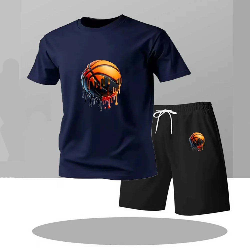 2pcs Men's Casual Suit with TRAINING, Quick Dry Short T-Shirt Shorts Set, Summer Tracksuit, 3 Colors Available, for Daily Wear