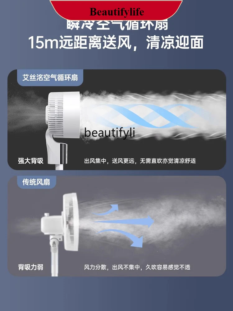 

E132 Electric Fan Floor Refrigeration Air Conditioner Fan Household Mute Air Circulator Dormitory Large Wind Vertical